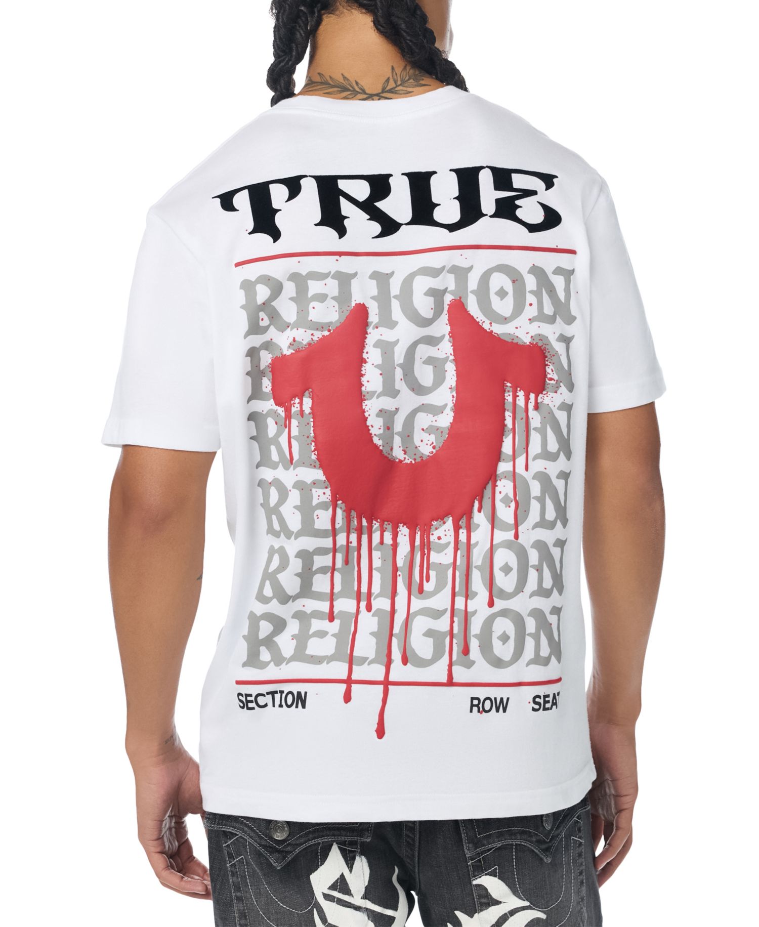 Men's Drippy Horseshoe Graphic Regular-Fit Crewneck T-Shirt