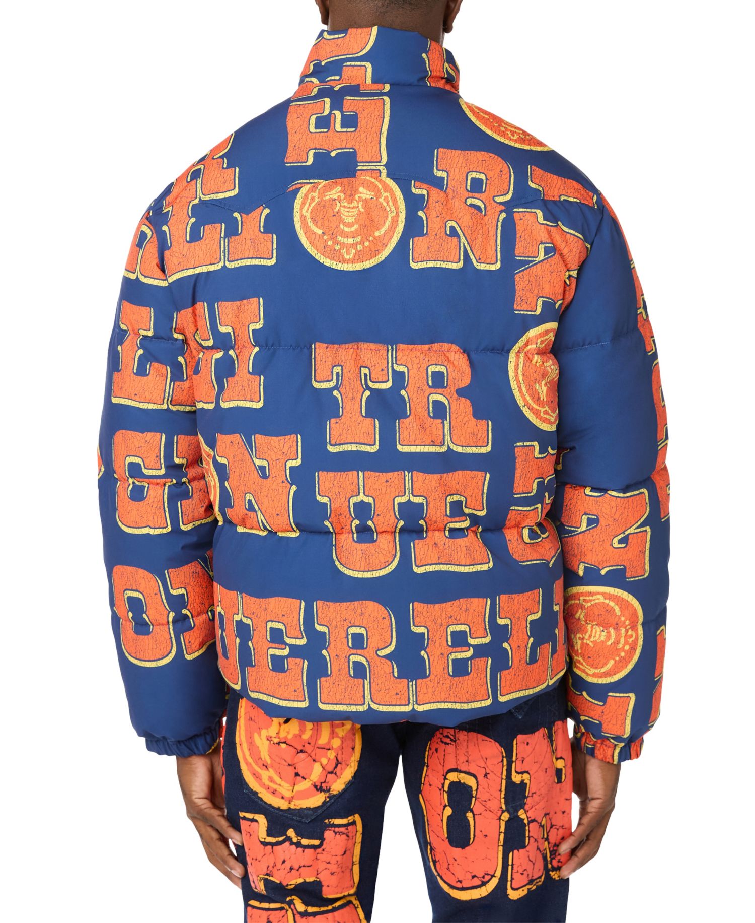 Men's Regular-Fit Allover Logo Print Puffer Jacket