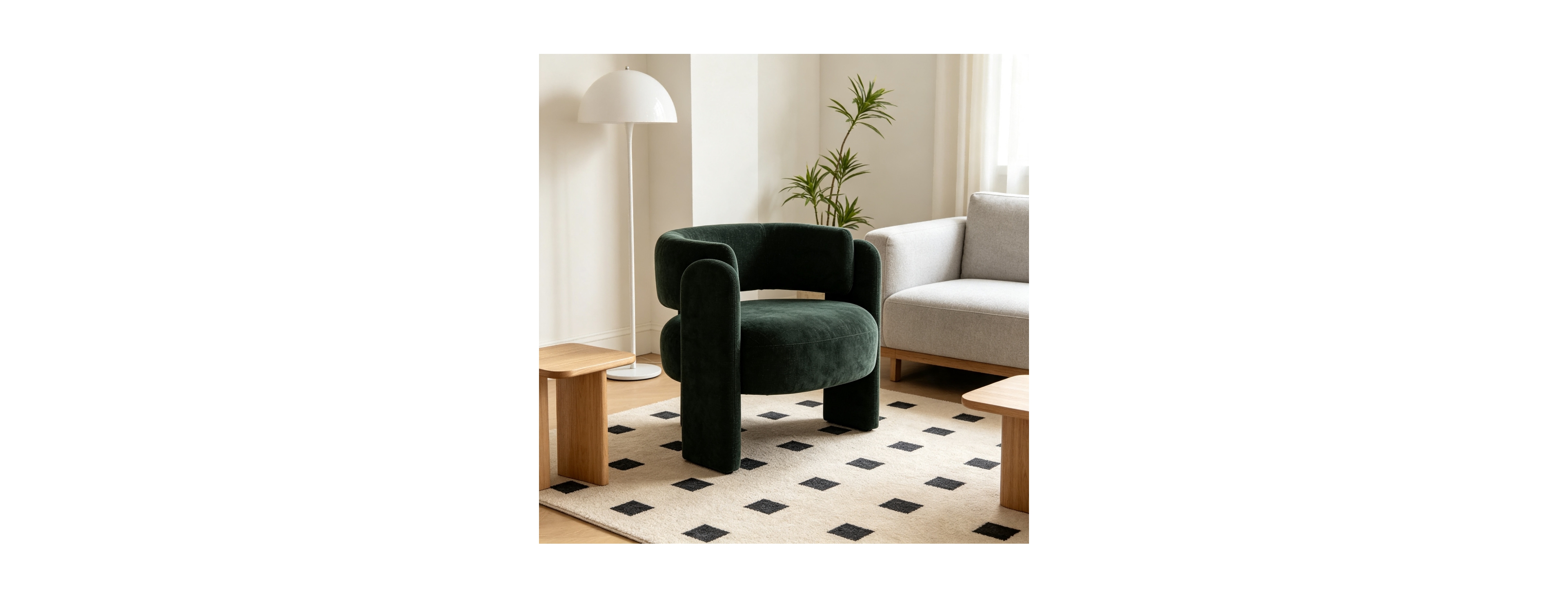 Streamdale Furniture Modern Textured Fabric Curved Barrel Accent Chair