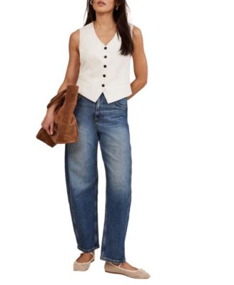 Women's High-Rise Barrel-Leg Jeans