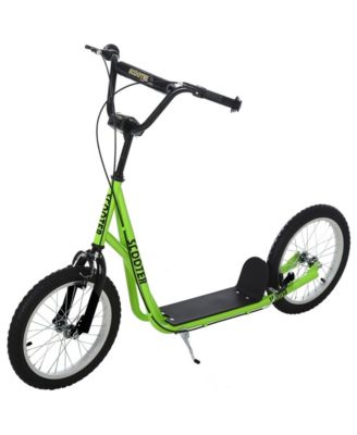 Kids Scooter with 16" Inflatable Rubber Wheels and Wide Anti-Slip Deck, Adjustable Handlebars, 220 lbs, Ages 5+