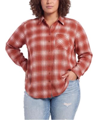 Plus Size Lizzie Slim-Fit Plaid Button-Up Shirt