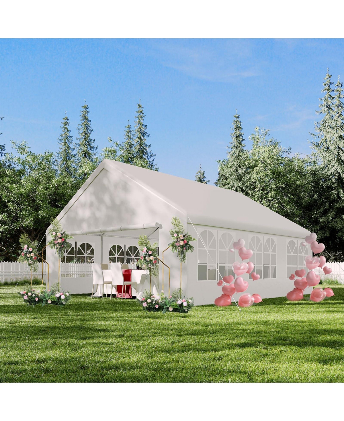 gaomon 20x20 Ft Heavy-Duty Party Tent - Waterproof Roof, Removable Sidewalls, Uv-Resistant Canopy for Weddings and Festivals