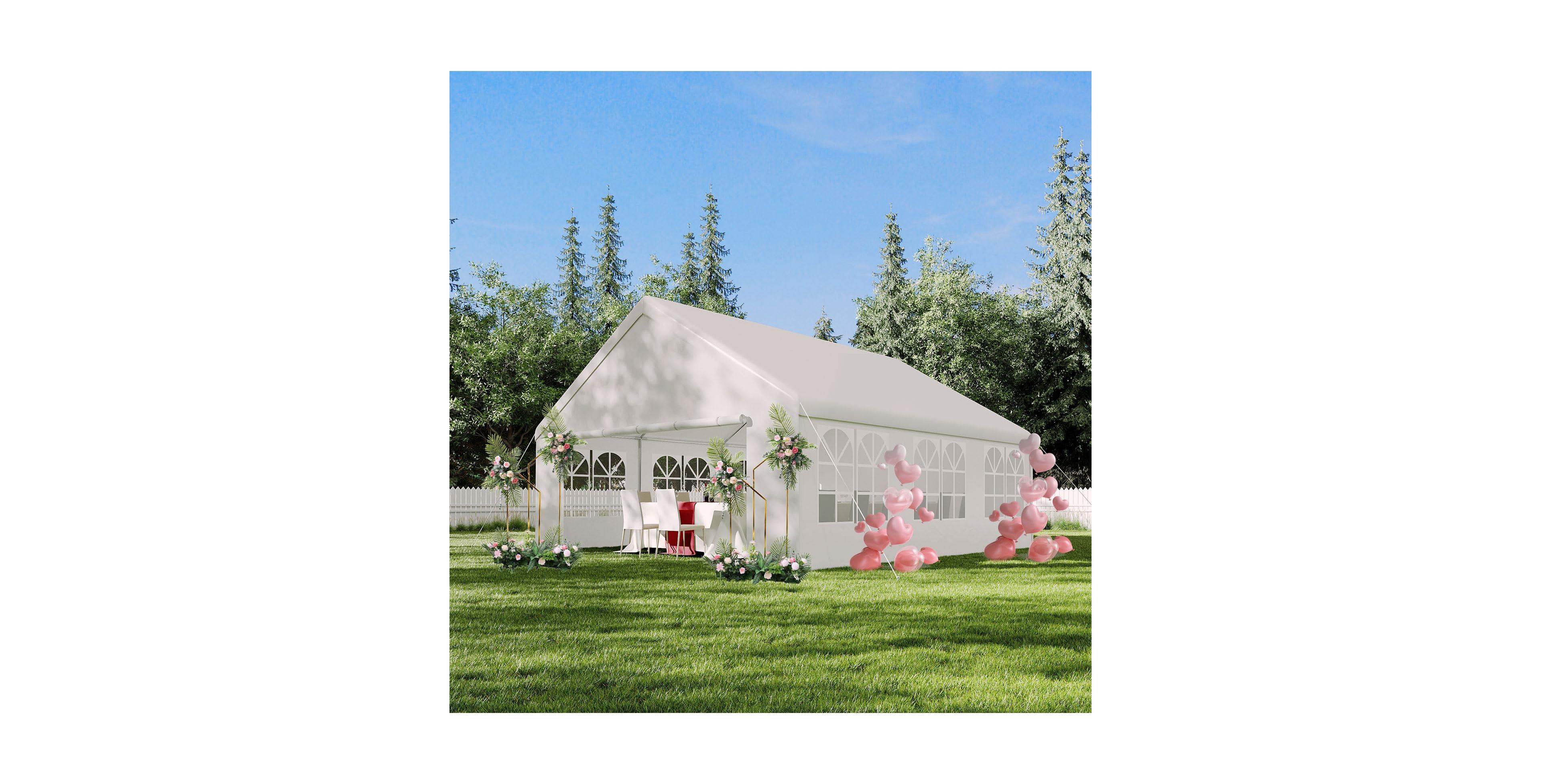 gaomon 20x20 Ft Heavy-Duty Party Tent - Waterproof Roof, Removable Sidewalls, Uv-Resistant Canopy for Weddings and Festivals