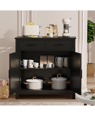 Modern Farmhouse Kitchen Storage Cabinet and Coffee Bar with Drawers