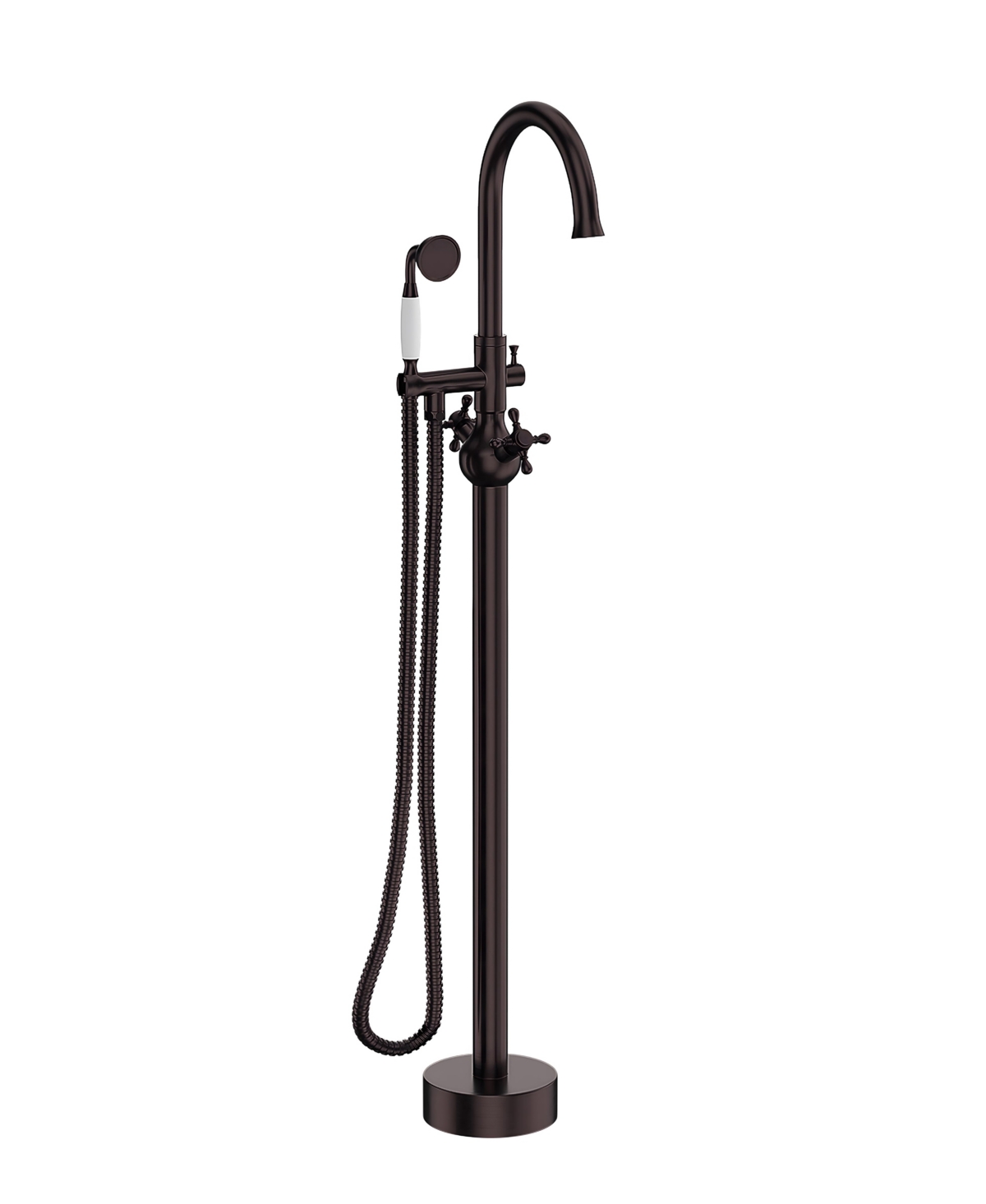 Thirtypeachy Freestanding Tub Faucet with Hand Shower, 2-Handle Metal Bathtub Faucet, 47-Inch Overall Height - Bronze