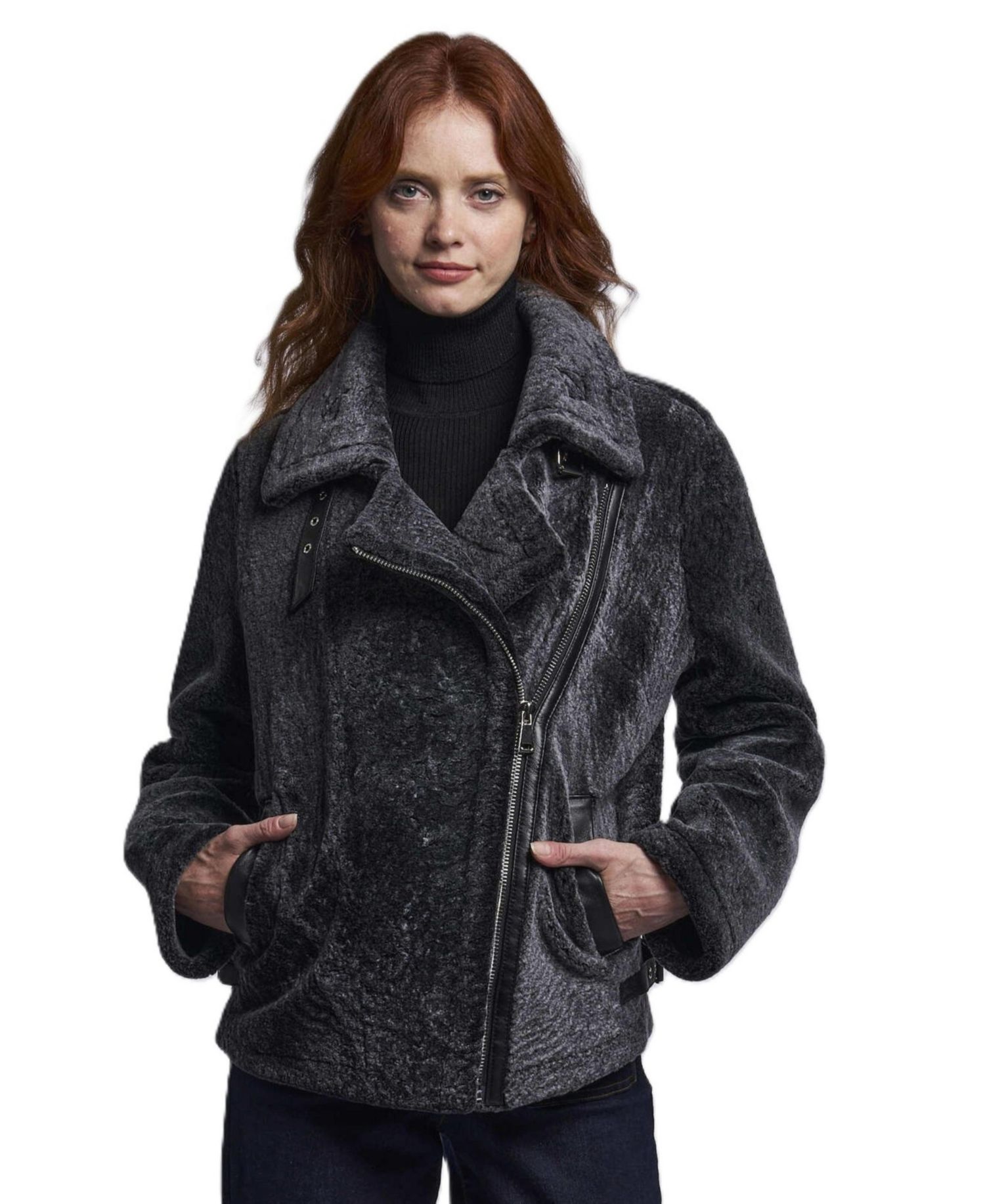 Women's Shearling Moto Jacket