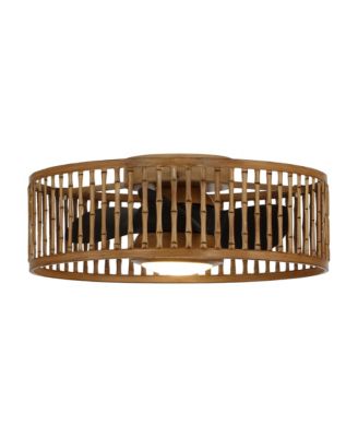 19.5 Faux Bamboo 6-Speed Ceiling Fan Flush Mount with Light