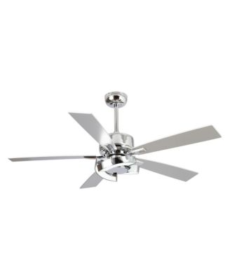 52 Chrome Modern Unique LED Dimmable Ceiling Fan with Light and Remote