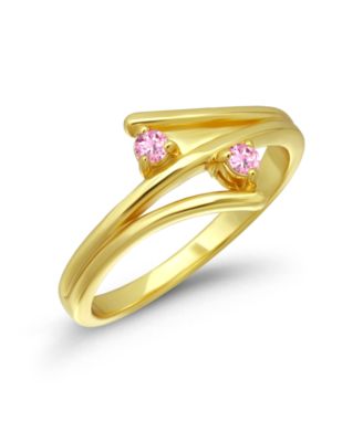 Pink Cubic Zirconia Pinky Ring