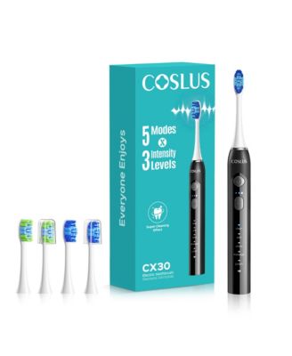CX30 Sonic Electric Toothbrush for Kids and Adults,5 Modes 3 Intensity Levels for Sensitive Teeth and Braces