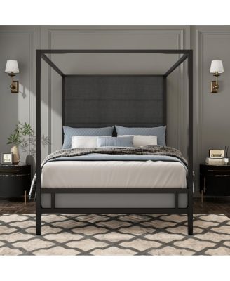 Modern 4-Poster King Canopy Bed