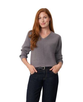 Women's Dolman Rib-Knit V-Neck Sweater