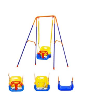 Toddler 2-in-1 Swing and Jumper with 3-in-1 Convertible Seat, Foldable A-Frame, 200 lb Capacity, Ages 3+