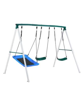 Backyard A-Frame Swing Set, 700 lb Capacity, Three Seats, Ages 3+