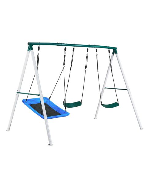 Детские игрушки Glintex Backyard A-Frame Swing Set, 700 lb Capacity, Three Seats, Ages 3+, цвет: Зелёный