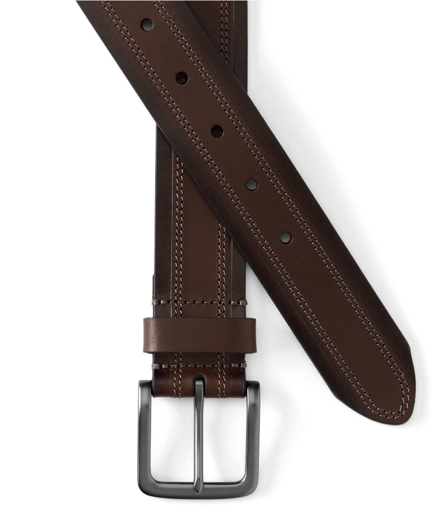 Full-Grain Leather Domed Edges Chino Belt
