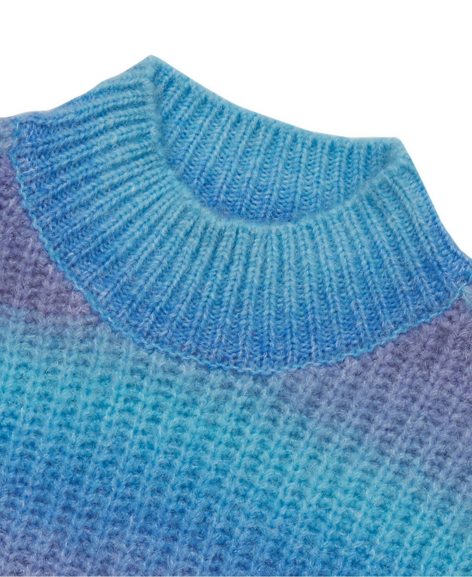 Girls' 4-16 Mock-Neck Chunky-Knit Ombre Sweater