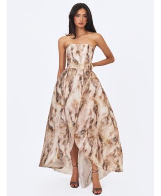 Women's Micaela Strapless High-Low Jacquard Gown with Pockets