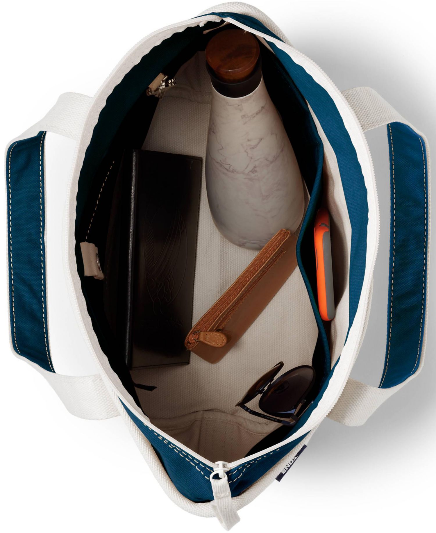 Medium 5 Pocket Zip Top Canvas Tote Bag