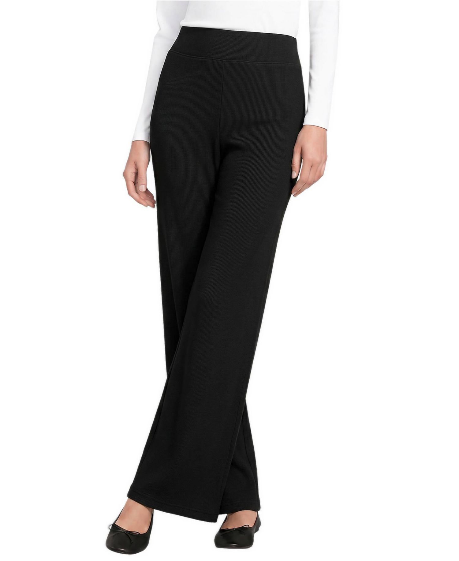 Women's Drapey Rib High Rise Wide Leg Pants