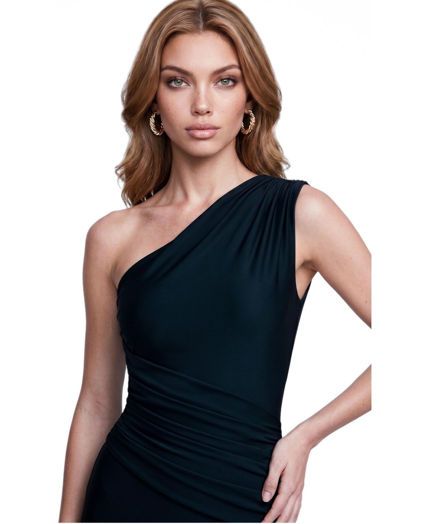 Women's One Shoulder Ruched Mermaid Evening Gown