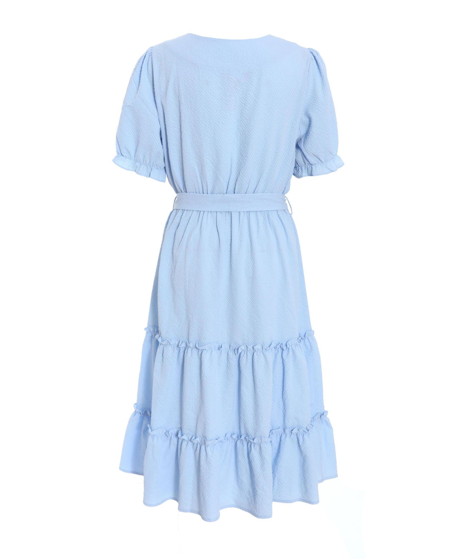 Women's Textured Frill Detail Midi Dress