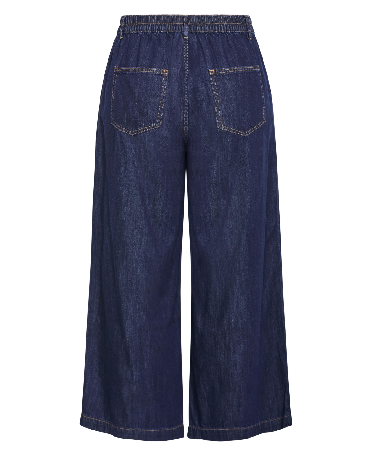 City Chic Plus Tilly High-Rise Wide-Leg Elastic-Back Cotton Denim Pants