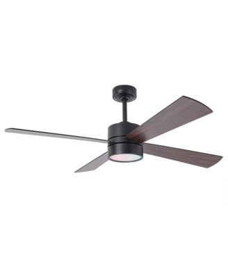 52" Modern Matte Reversible Integrated LED Dimmable Smart Ceiling Fan with RGB Light, Remote and APP Control