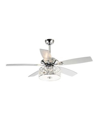 52" Indoor Crystal Chandelier Ceiling Fan With Light and Remote Control in Chrome
