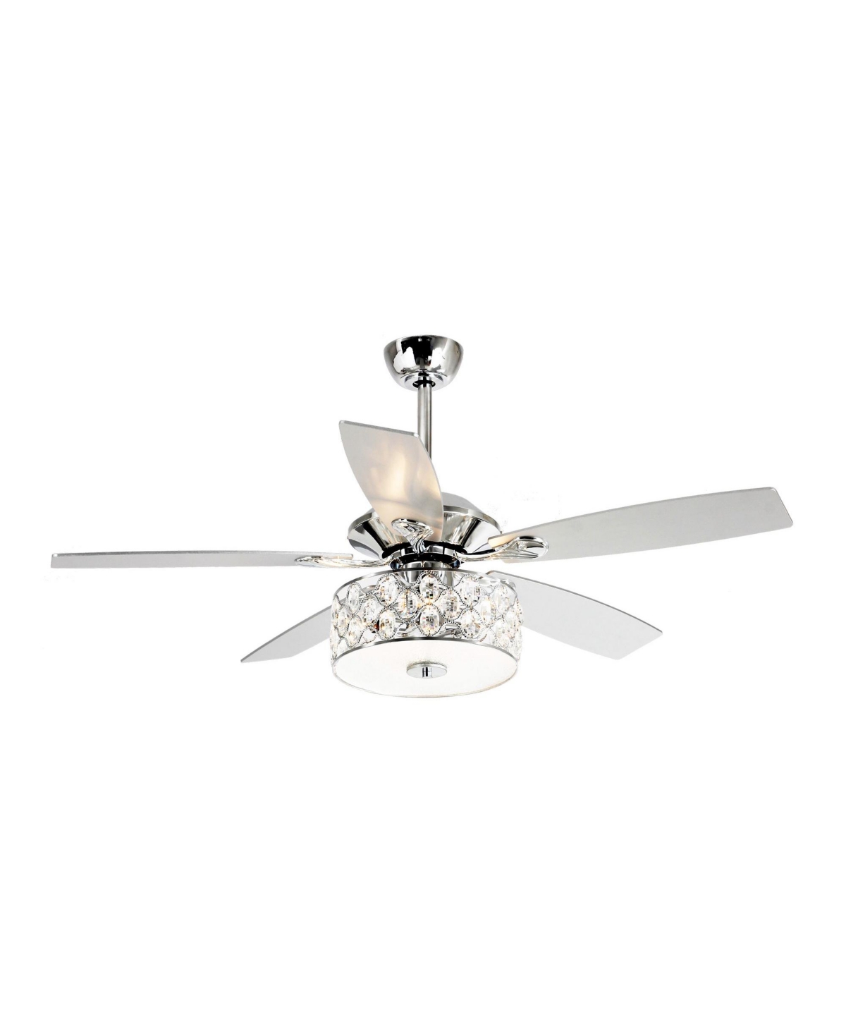 Parrot Uncle 52" Indoor Crystal Chandelier Ceiling Fan With Light and Remote Control in Chrome