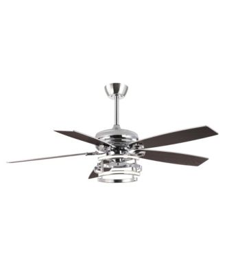 52" Modern Chrome Integrated LED Dimmable Ceiling Fan with Light and Remote