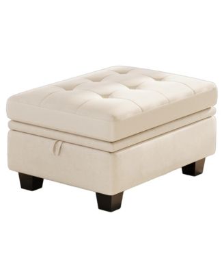 32" Velvet Tufted Storage Ottoman