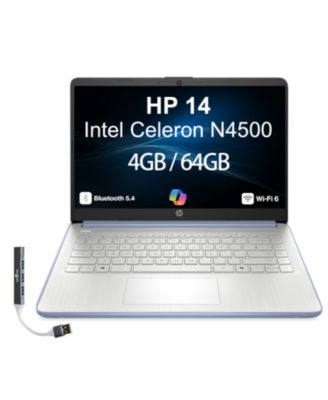 14 Laptop 14.0 HD (Intel Celeron N4500, 4GB DDR4, 64GB SSD, Intel UHD Graphics, Win 11 Home S-Mode) w/USB Hub