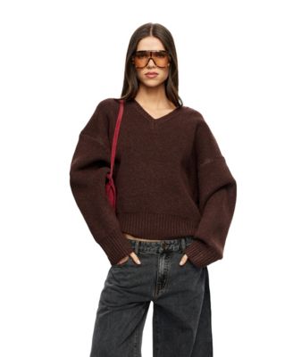 Women's Dolce Oversized Long-Sleeve Ribbed-Knit Sweater