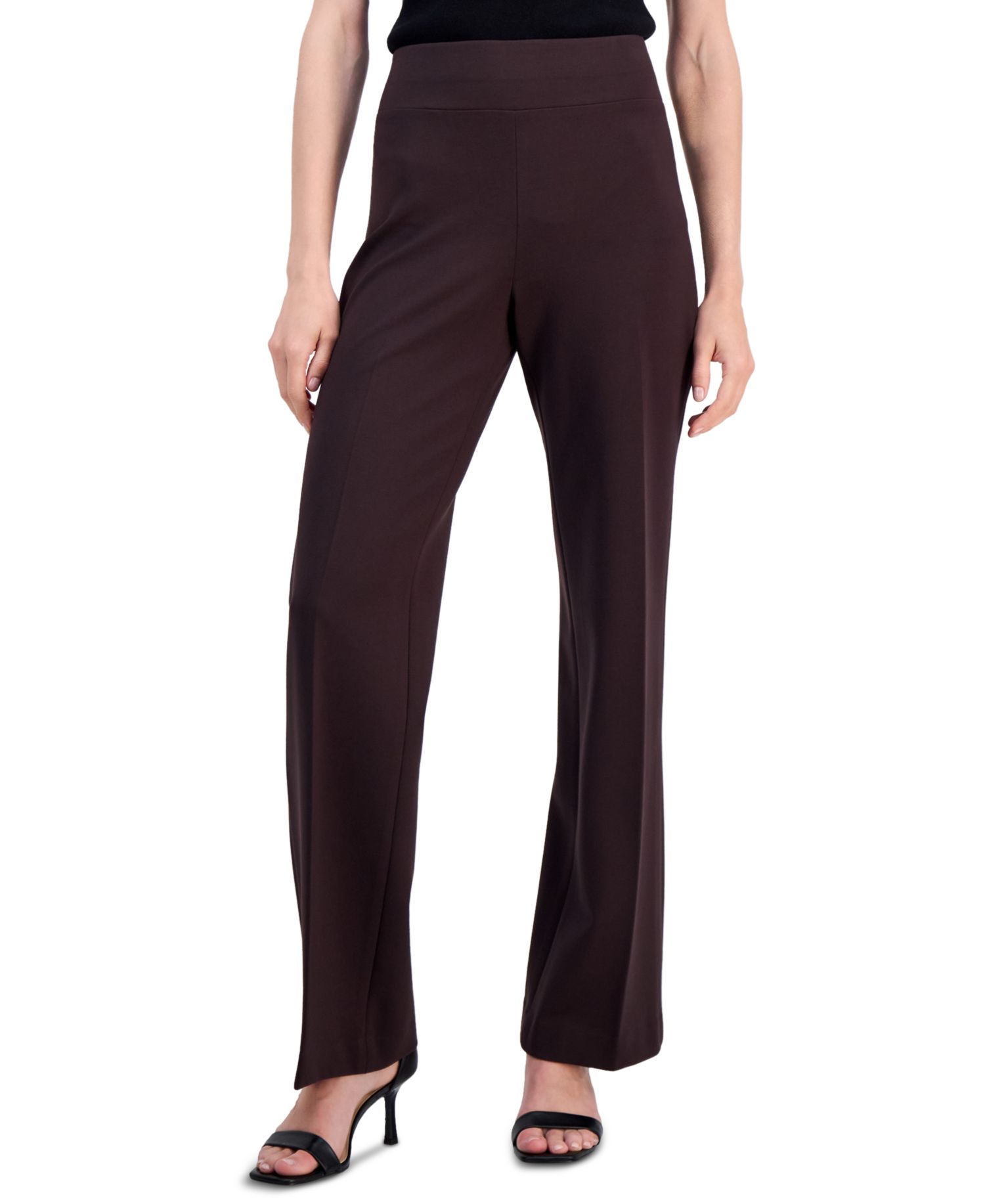 Petite High Rise Pull-On Wide-Leg Pants