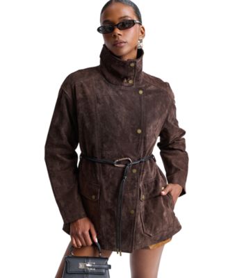 Women's Belted Suede Jacket