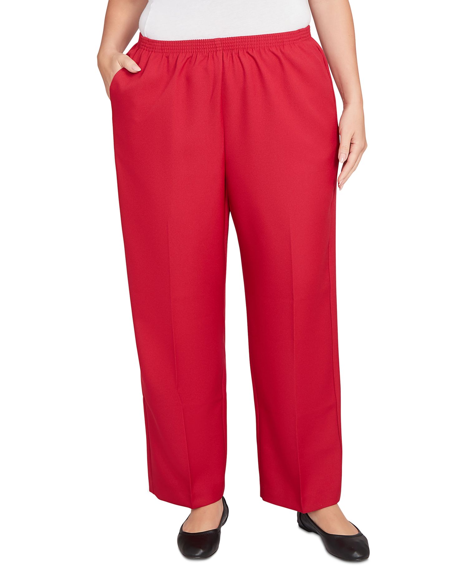 Plus Size Colored Pull-On Pants