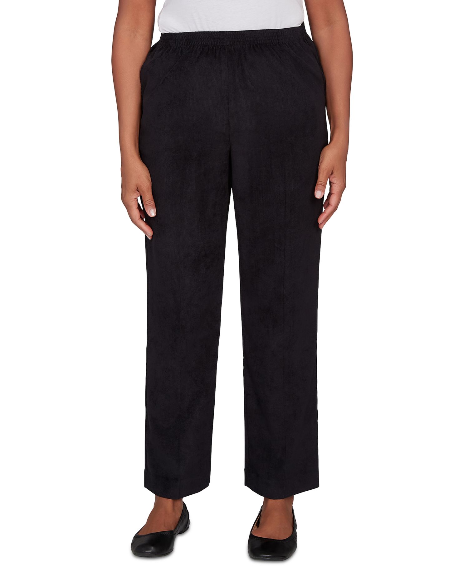 Petite Corduroy Elastic Waistband Pants