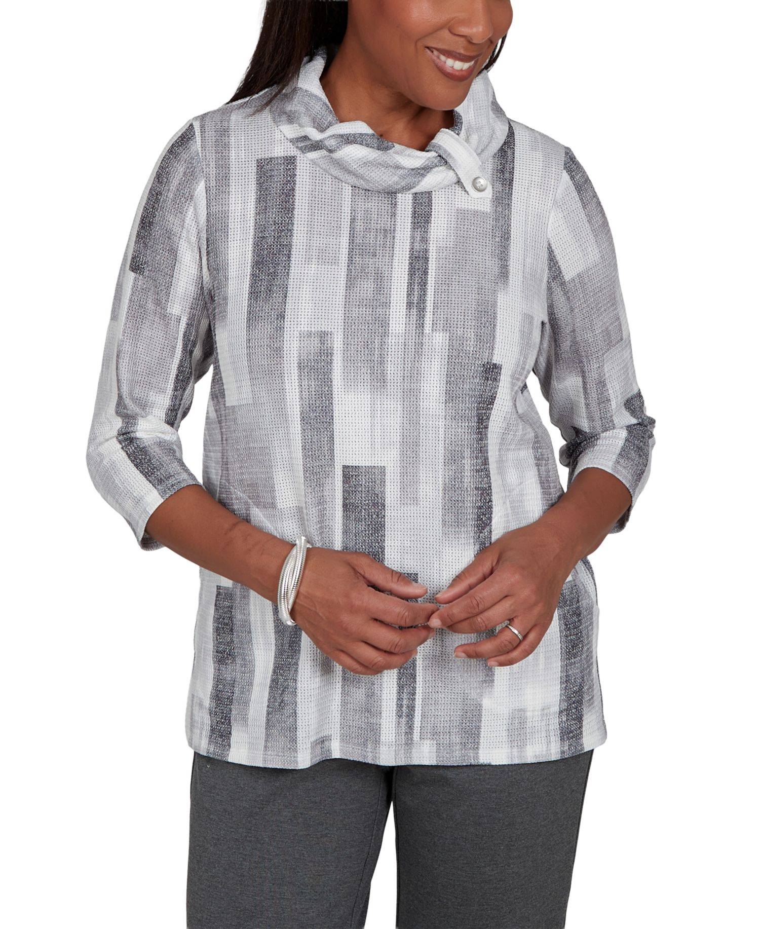 Petite Cowl Neck 3/4-Sleeve Tunic