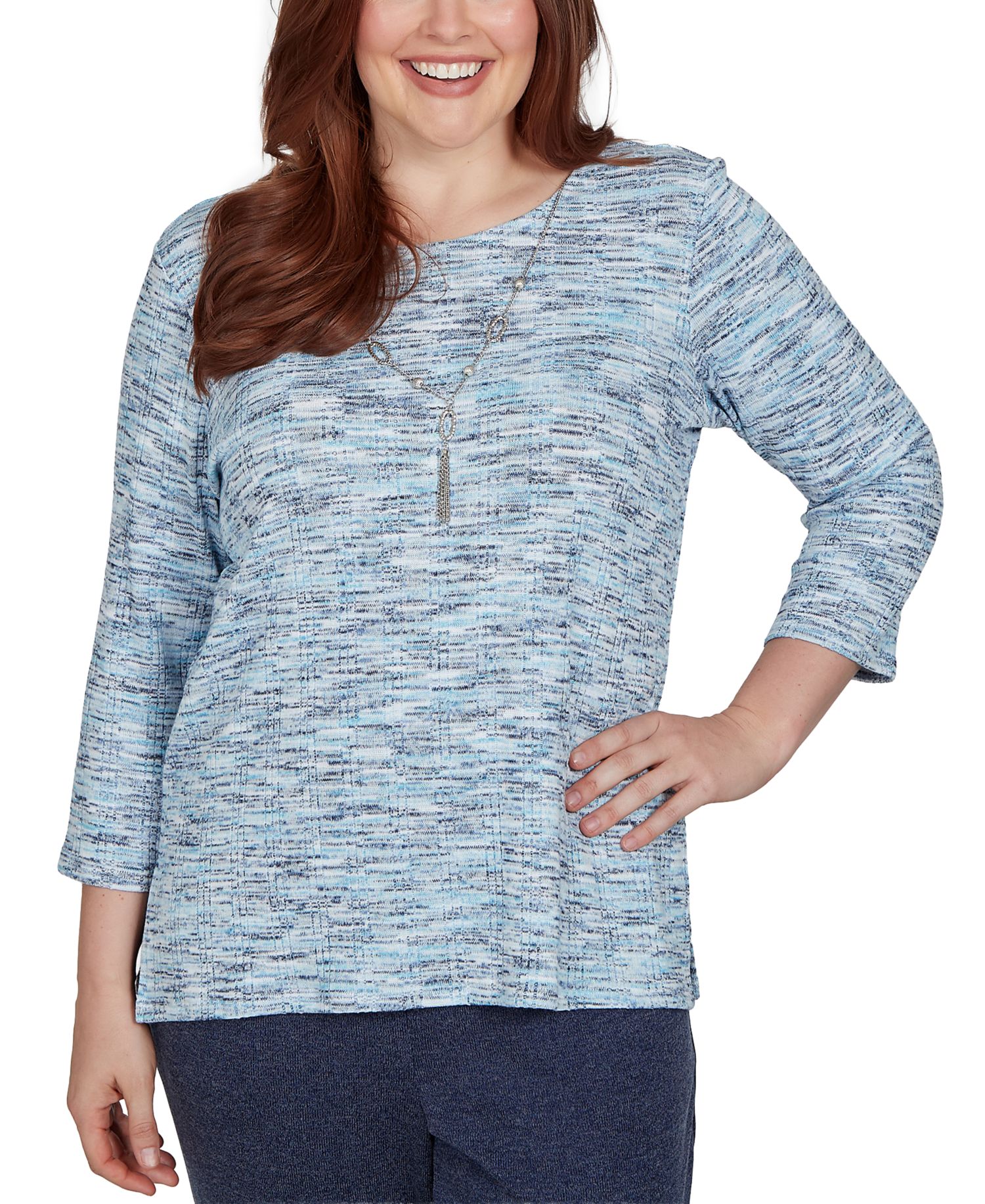 Women's Space Dye 3/4-Sleeve Top