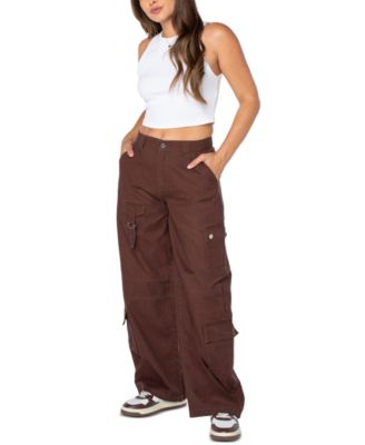 Juniors' High-Rise Wide-Leg Cargo Pants