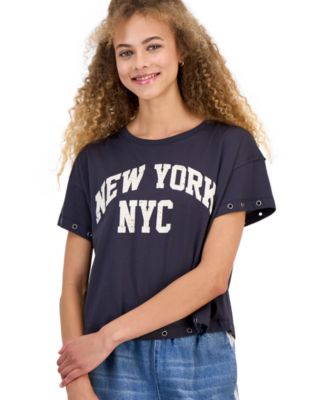 Juniors' NYC Grommet T-Shirt