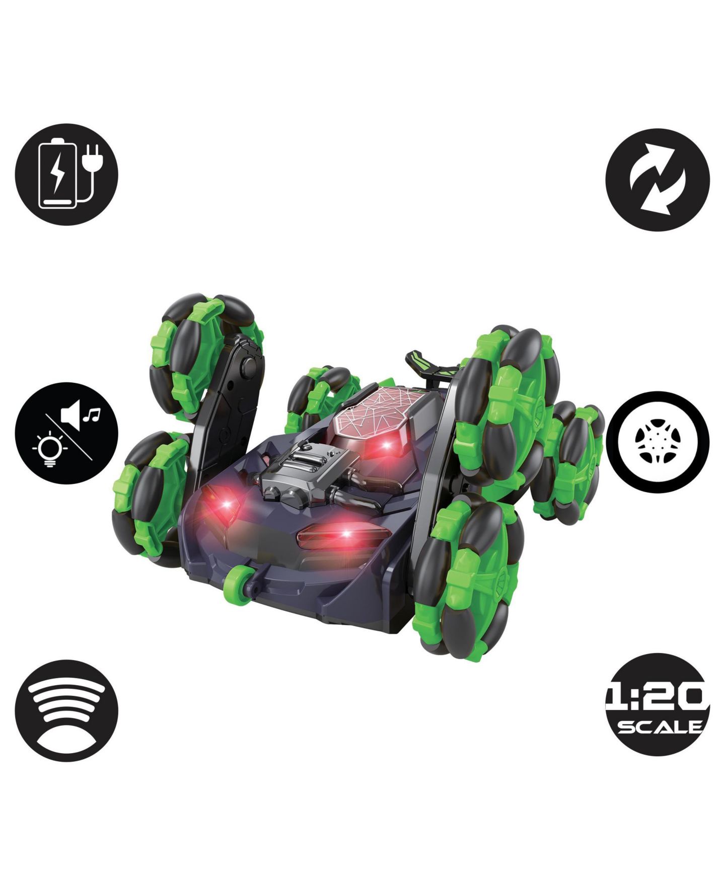 Детская игрушка Lexibook Crosslander Flip Rechargeable 360-Degree Rotation Remote Control Car with Sound and Light Effects — фото 2