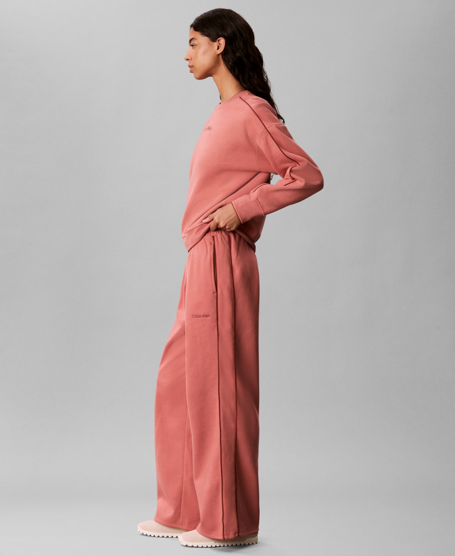Women's Piped Wide-Leg Sweatpants
