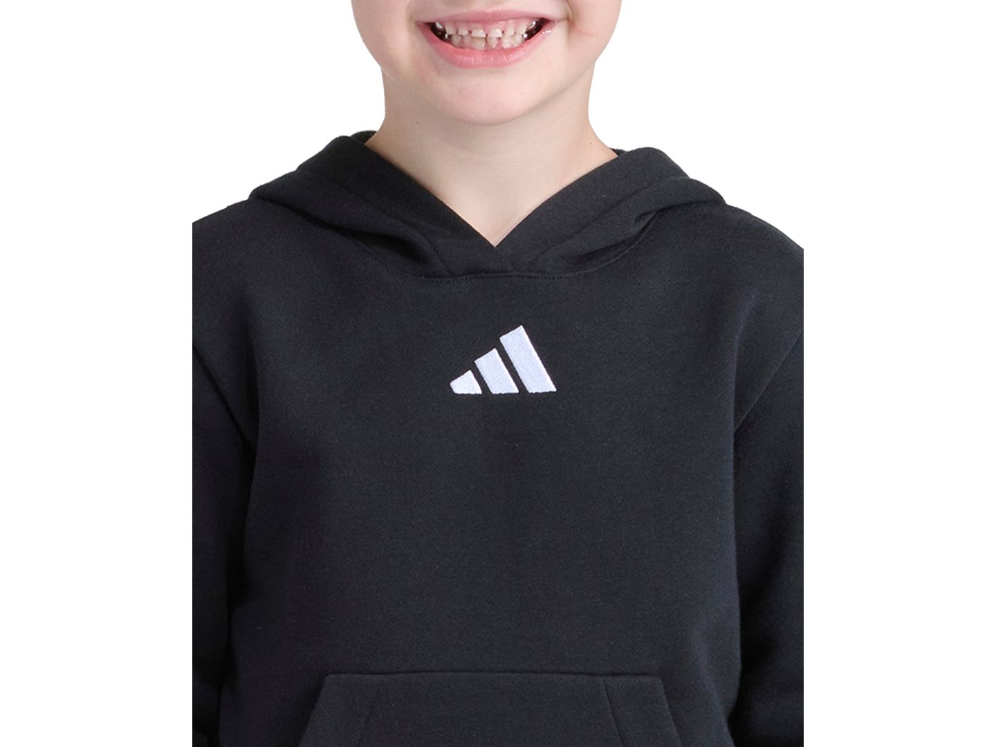 adidas Boys' 2T-7 Essential Long Sleeve Hoodie and Jogger Pants, 2-Piece Set, цвет: Чёрный — фото 3