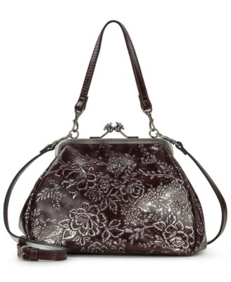 Rose Garden Tabby Small Leather Kiss-Lock Crossbody Bag