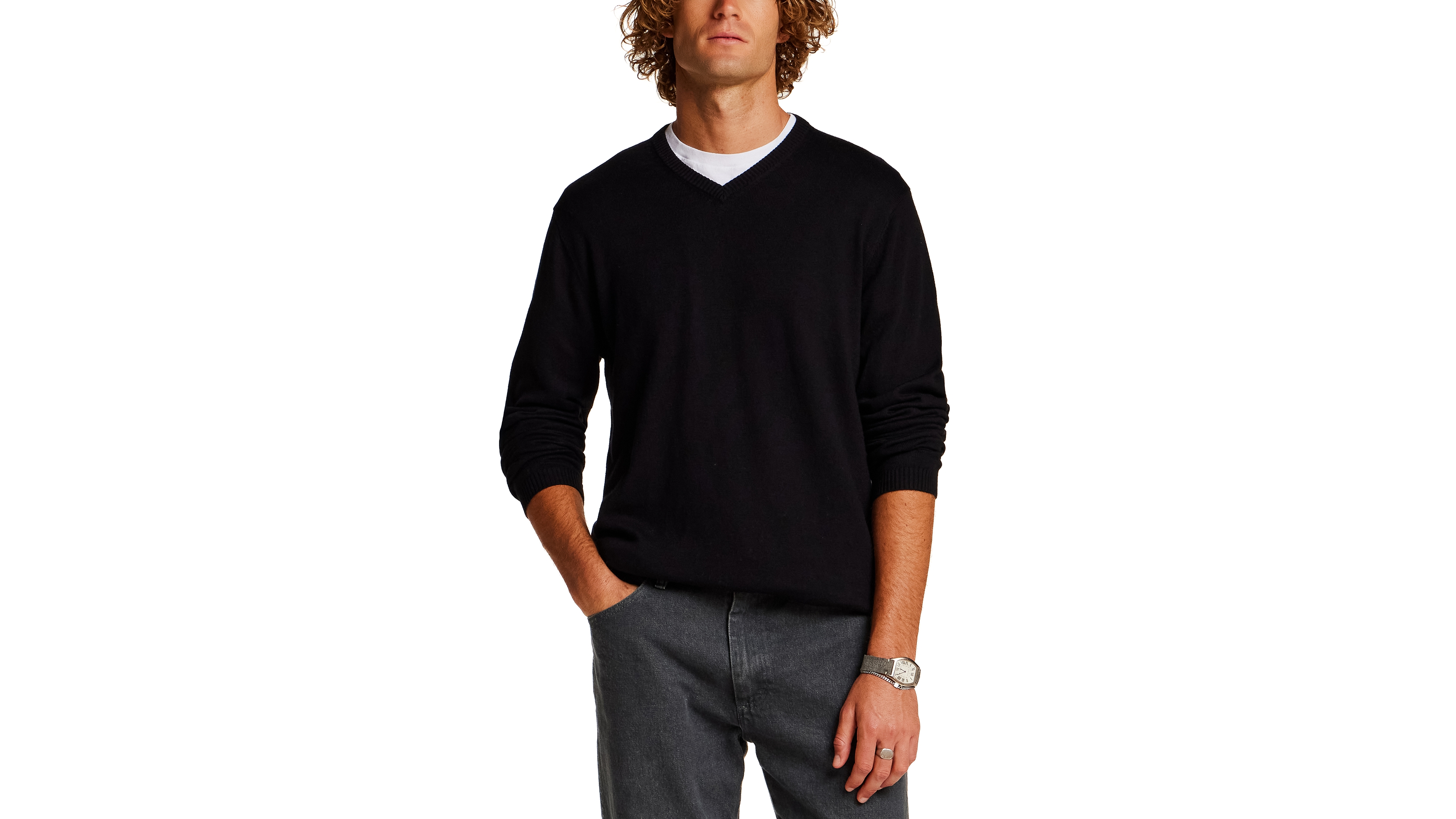 Weatherproof Vintage Men's Cotton Cashmere Holiday V-Neck Sweater