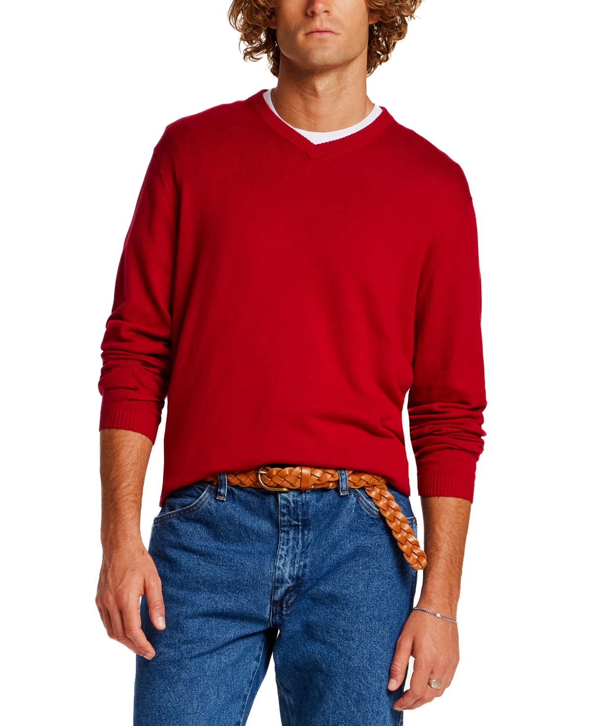 Weatherproof Vintage Men's Cotton Cashmere Holiday V-Neck Sweater - Samba