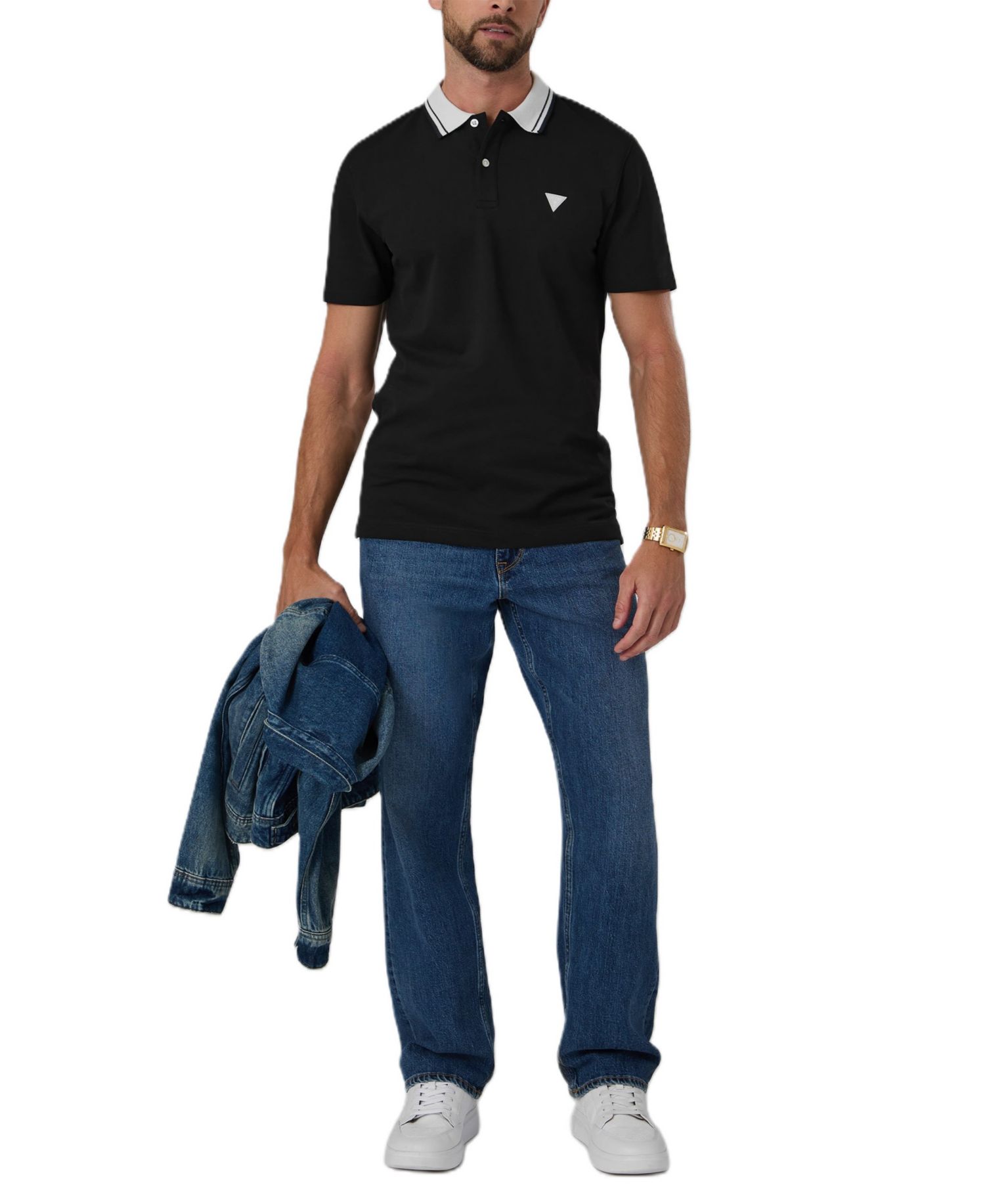 Men's Stretch Pique Slim-Fit Polo Shirt